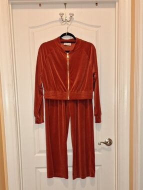 LOVE POEM Velour Zip-Front Track Suit Sz Large NWOT